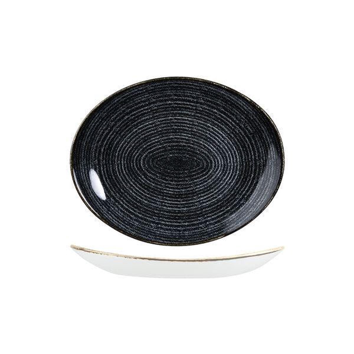 Oval Plate - Coupe, 270X229Mm, Charcoal: Pack of 12