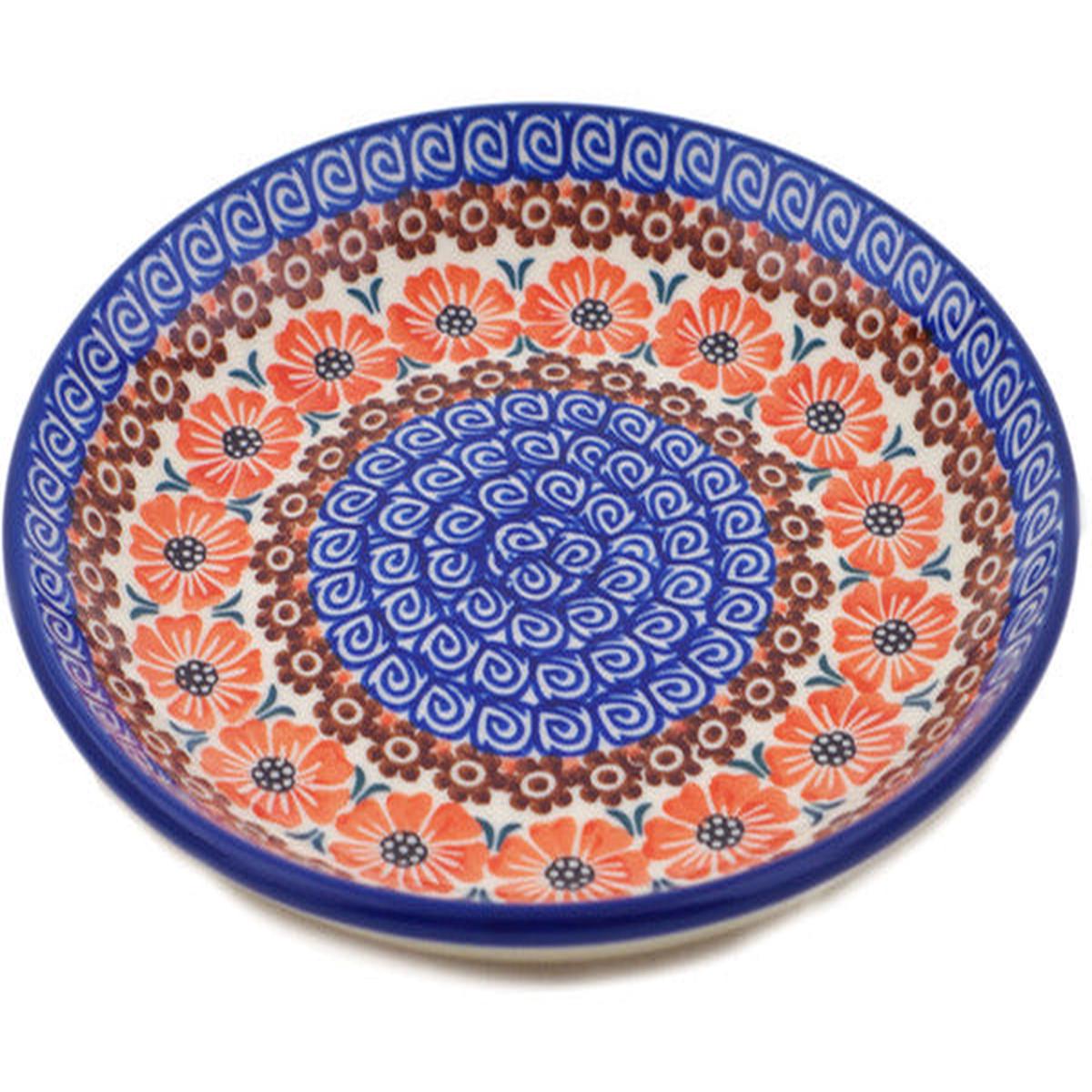 Dessert Plate 8" Red Petal Patch Theme UNIKAT