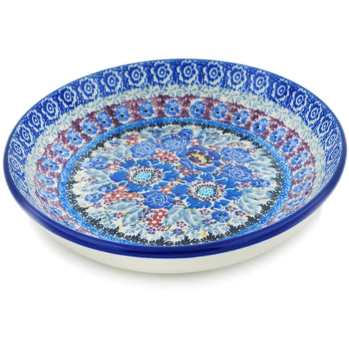 Polish Pottery Dessert Plate Beautiful Blues UNIKAT