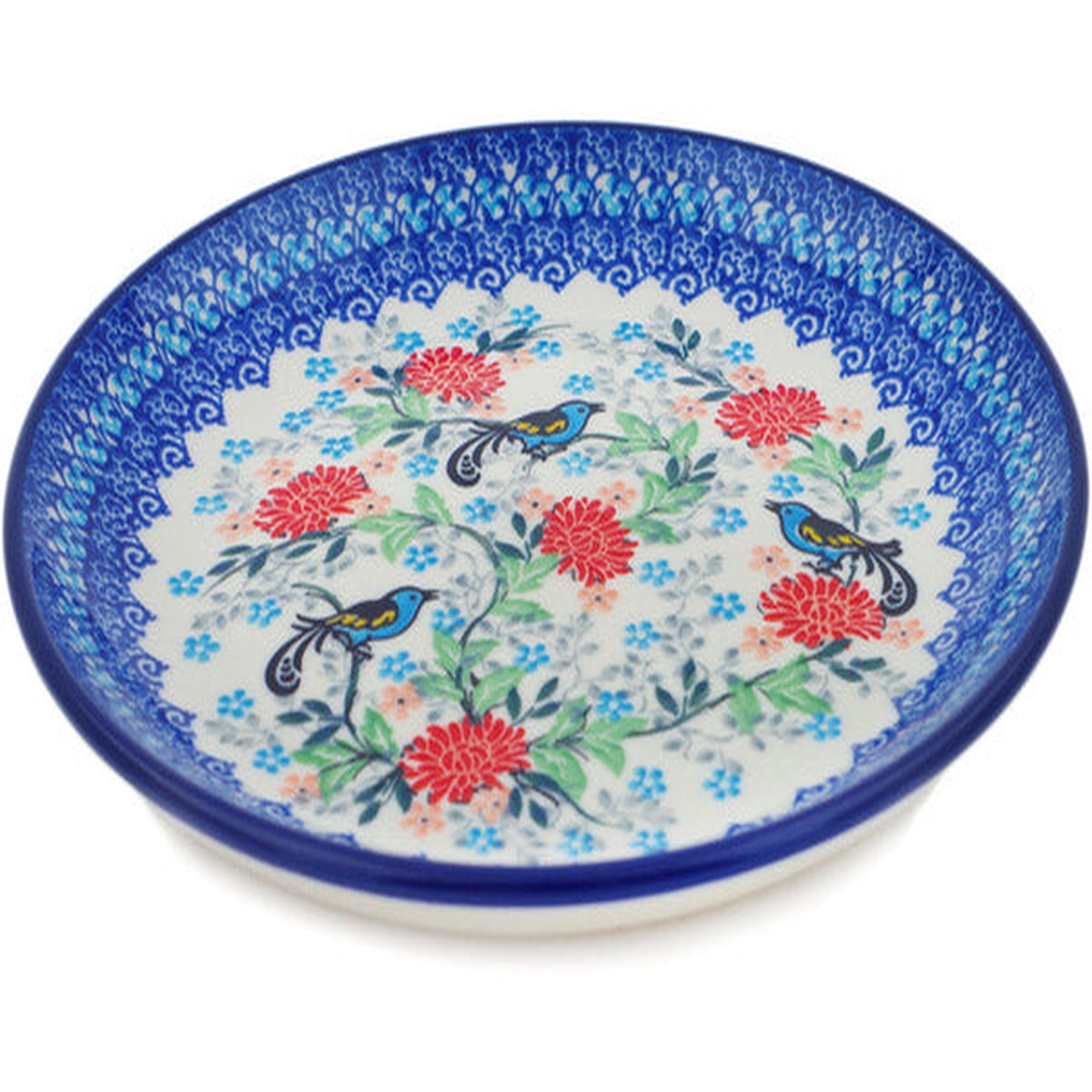 Polish Pottery Dessert Plate Learn To Fly UNIKAT