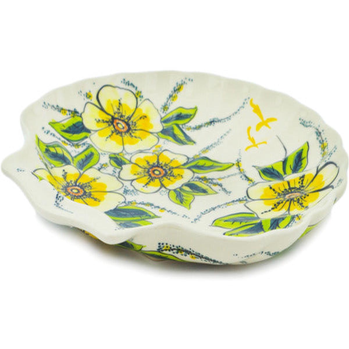 11" Fluted Shell Shaped Platter 11" Hawaii Sunshine Theme UNIKAT