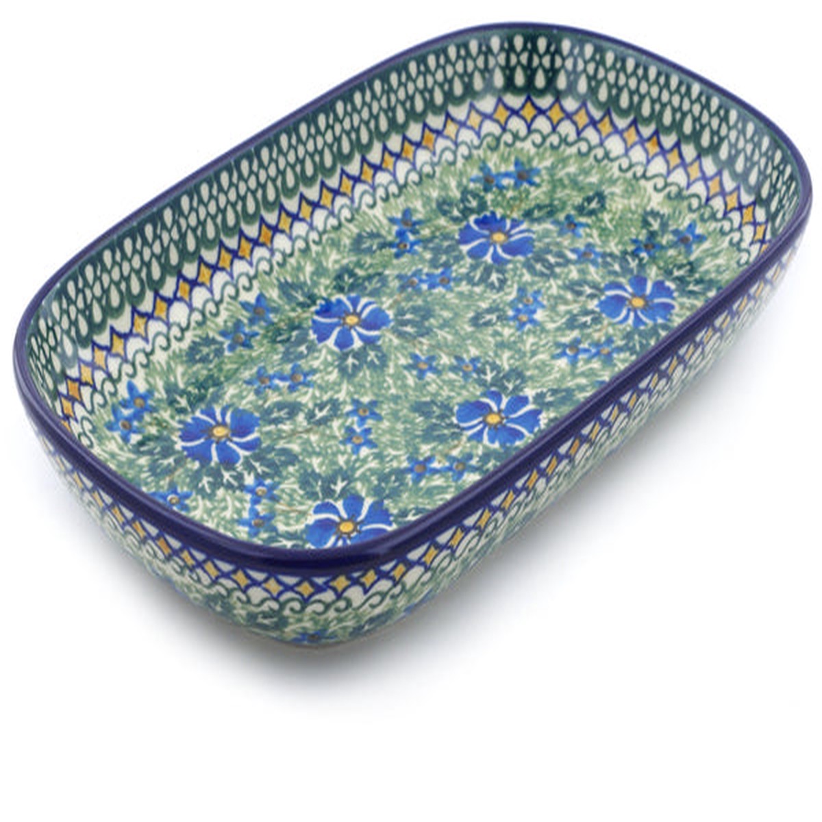 Polish Pottery 10" Platter Wild Diamonds UNIKAT